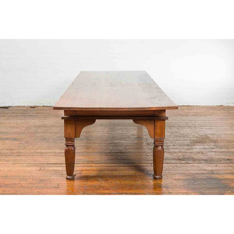 Oversized 19th Century Indonesian Madurese Coffee Table with Carved Spandrels