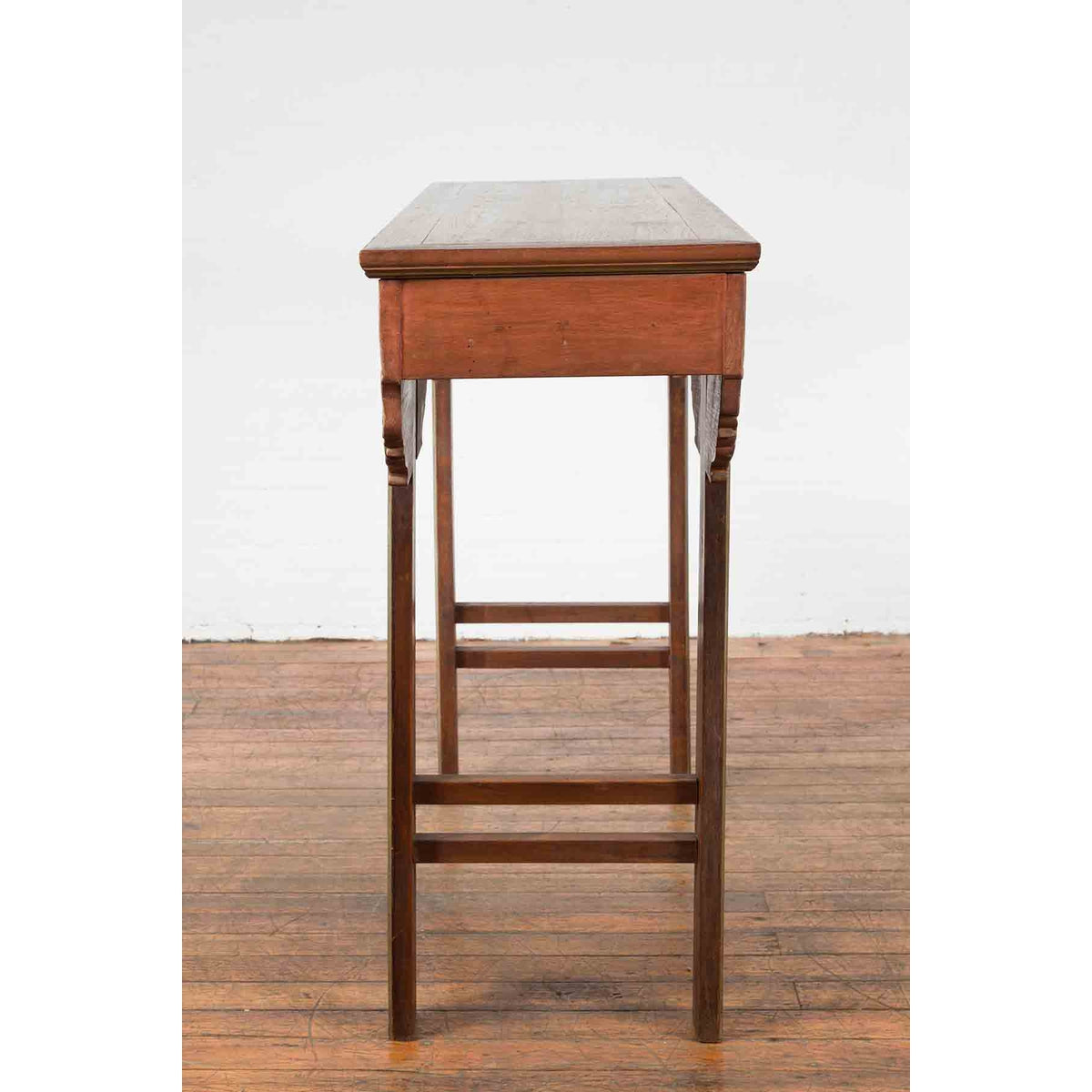 Chinese Qing Dynasty Period 19th Century Tall Red and Green Altar Console Table-9. Asian &amp; Chinese Furniture, Art, Antiques, Vintage Home Décor for sale at FEA Home