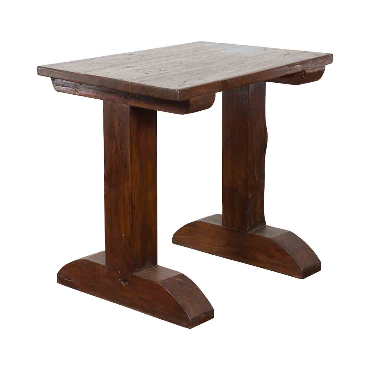 Indonesian Antique Wine Tasting Table with Rustic Appearance and Trestle Base-1. Asian & Chinese Furniture, Art, Antiques, Vintage Home Décor for sale at FEA Home