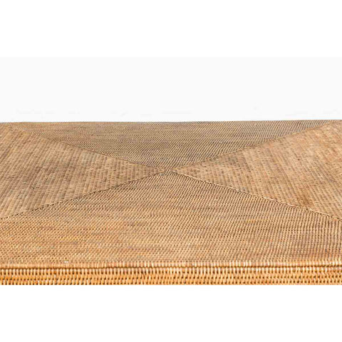 Burmese Vintage Rattan Parsons Leg Coffee Table Hand-Stitched over Wood-12. Asian & Chinese Furniture, Art, Antiques, Vintage Home Décor for sale at FEA Home