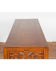 Vintage Indonesian Altar Console Table with Carved Apron and Square Feet-13. Asian & Chinese Furniture, Art, Antiques, Vintage Home Décor for sale at FEA Home