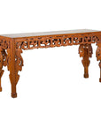 Vintage Indonesian Altar Console Table with Carved Apron and Square Feet-1. Asian & Chinese Furniture, Art, Antiques, Vintage Home Décor for sale at FEA Home