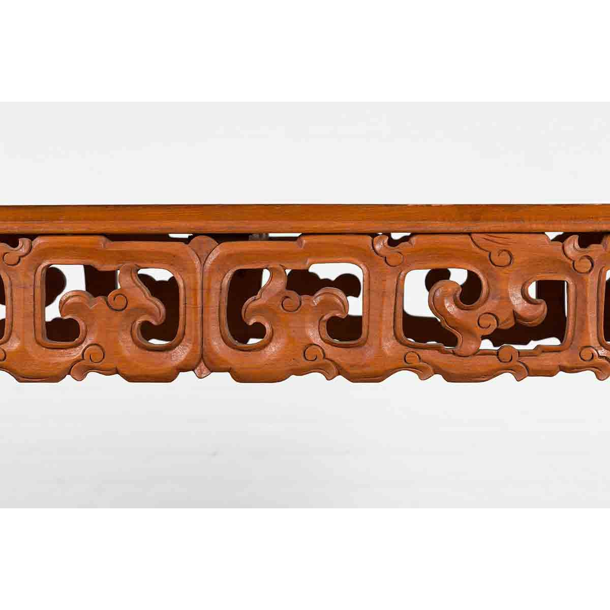 Vintage Indonesian Altar Console Table with Carved Apron and Square Feet-9. Asian &amp; Chinese Furniture, Art, Antiques, Vintage Home Décor for sale at FEA Home