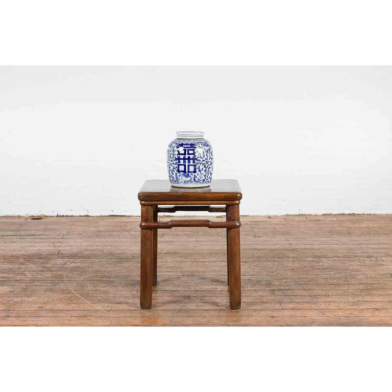 Chinese Qing Dynasty Period 19th Century Side Table with Humpback Stretchers-3. Asian & Chinese Furniture, Art, Antiques, Vintage Home Décor for sale at FEA Home
