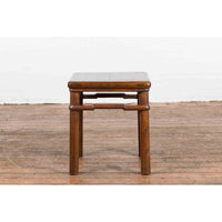 Chinese Qing Dynasty Period 19th Century Side Table with Humpback Stretchers