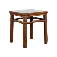 Chinese Qing Dynasty Period 19th Century Side Table with Humpback Stretchers