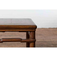 Chinese Qing Dynasty Period 19th Century Side Table with Humpback Stretchers