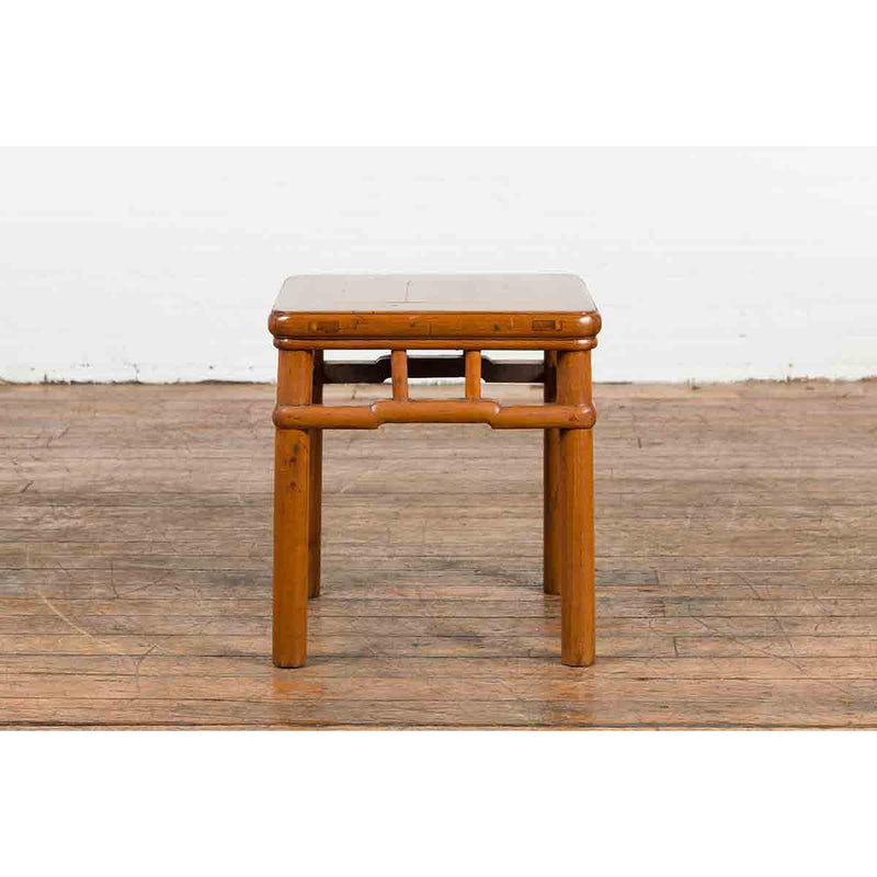 Chinese Vintage Ming Dynasty Style Accent Side Table with Humpback Stretcher