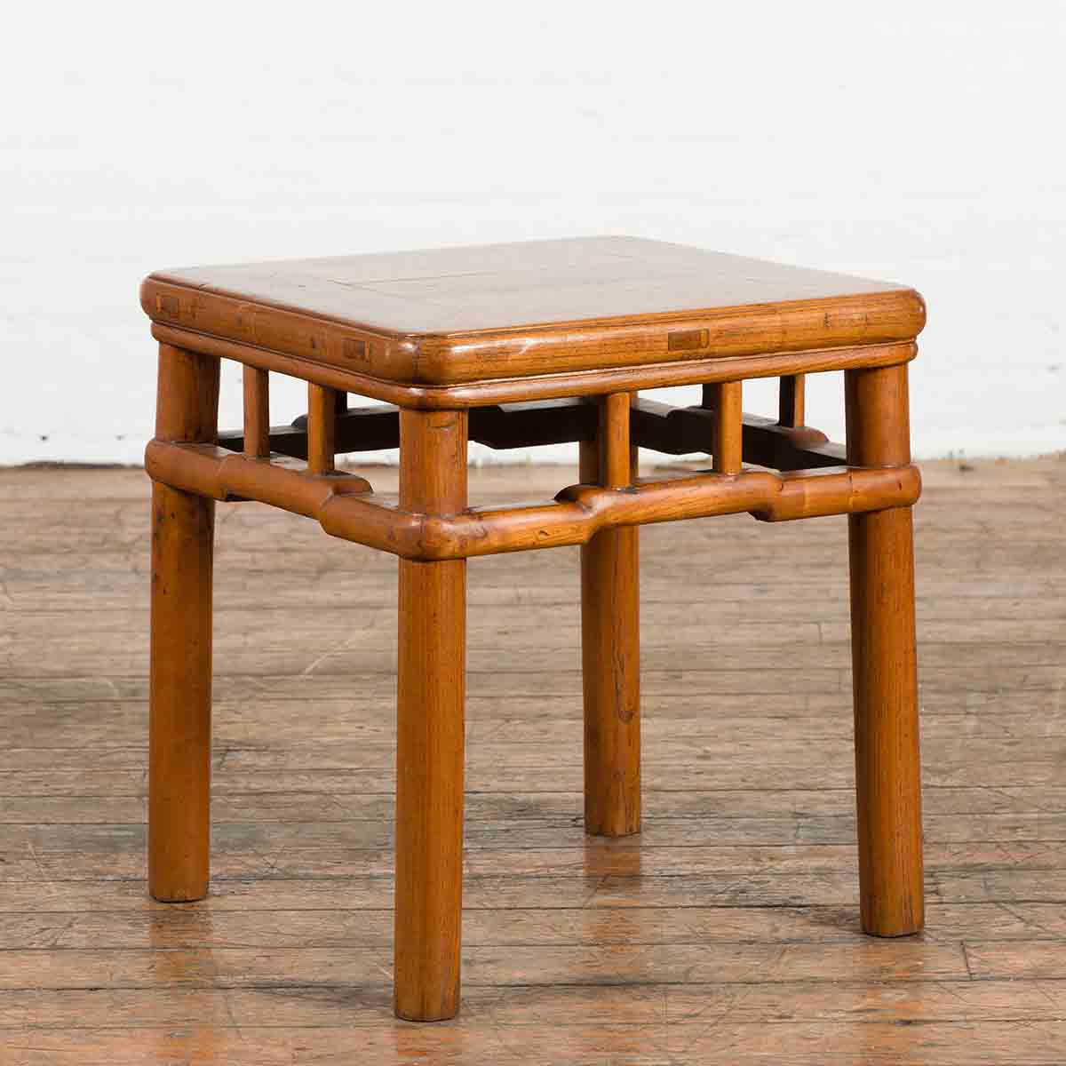 Chinese Vintage Ming Dynasty Style Accent Side Table with Humpback Stretcher-2. Asian & Chinese Furniture, Art, Antiques, Vintage Home Décor for sale at FEA Home