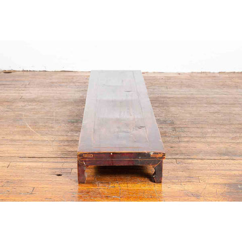 Vintage Low Kang Long Display Table Stand with Eight Carved Feet