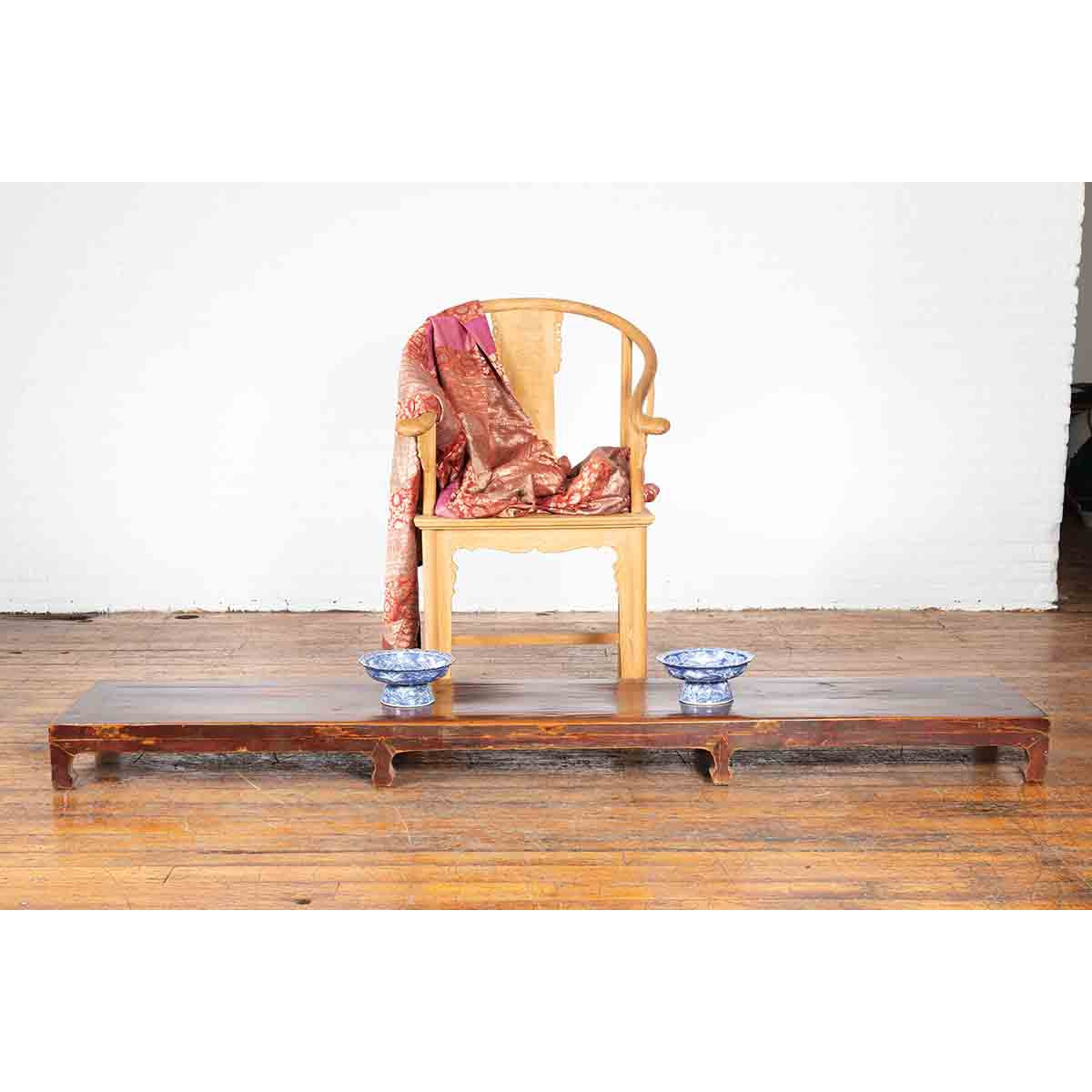 Vintage Low Kang Long Display Table Stand with Eight Carved Feet-2. Asian & Chinese Furniture, Art, Antiques, Vintage Home Décor for sale at FEA Home