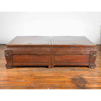 Pair of Chinese Antique Chests with Carved Legs Made into a Long Coffee Table-YN7252-2. Asian & Chinese Furniture, Art, Antiques, Vintage Home Décor for sale at FEA Home