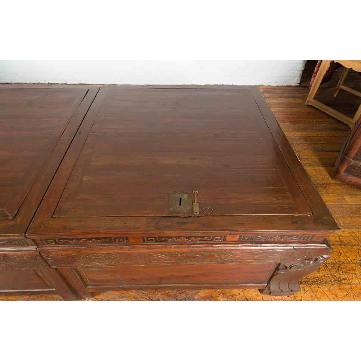 Pair of Chinese Antique Chests Set Together as a Coffee Table-12. Asian &amp; Chinese Furniture, Art, Antiques, Vintage Home Décor for sale at FEA Home