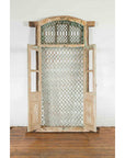 19th Century Antique Indian Grate Window with Green Paint and Distressed Patina-4. Asian & Chinese Furniture, Art, Antiques, Vintage Home Décor for sale at FEA Home