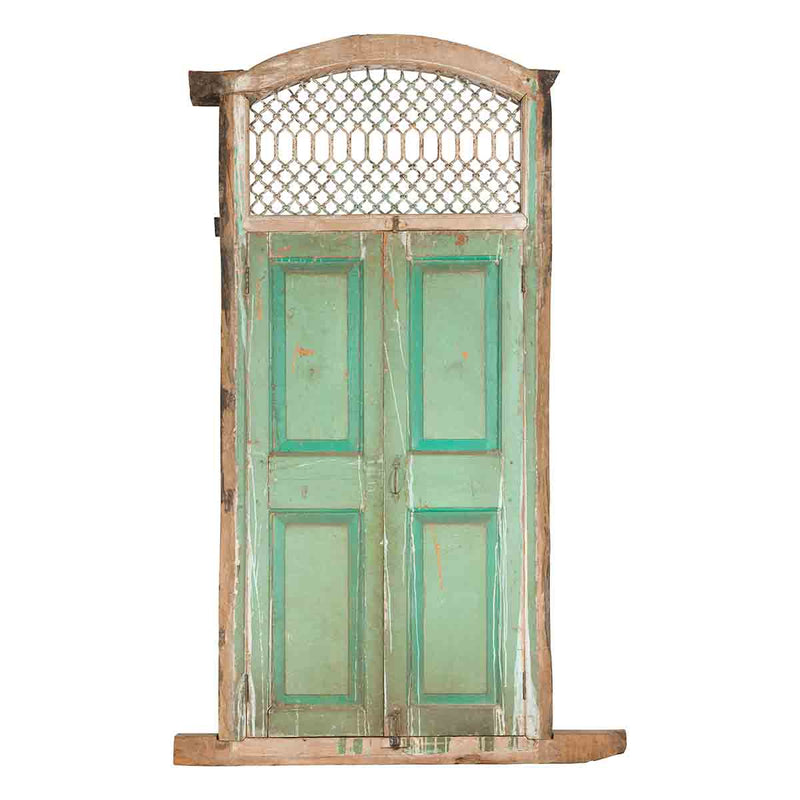 19th Century Indian Wood and Grate Window- Asian Antiques, Vintage Home Decor & Chinese Furniture - FEA Home