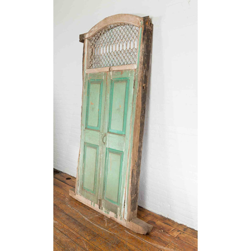 19th Century Indian Wood and Grate Window