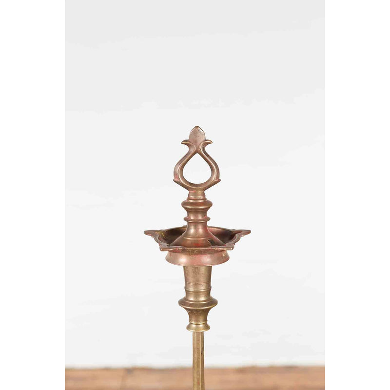 Vintage Indian Brass Candle Pricket-YN7280-5. Asian & Chinese Furniture, Art, Antiques, Vintage Home Décor for sale at FEA Home
