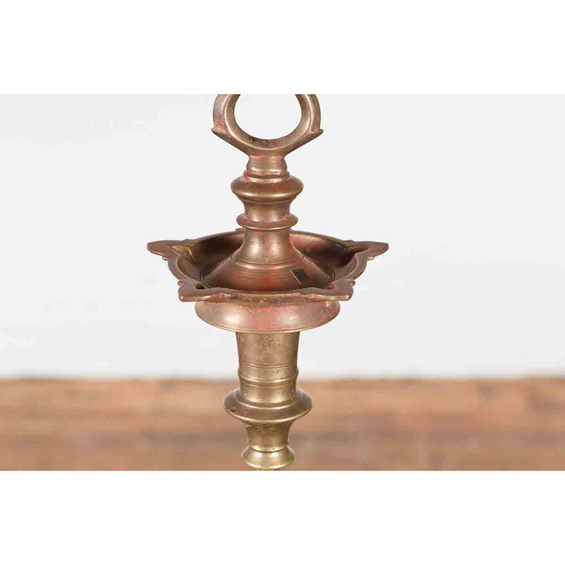 Vintage Indian Brass Candle Pricket-YN7280-7. Asian & Chinese Furniture, Art, Antiques, Vintage Home Décor for sale at FEA Home