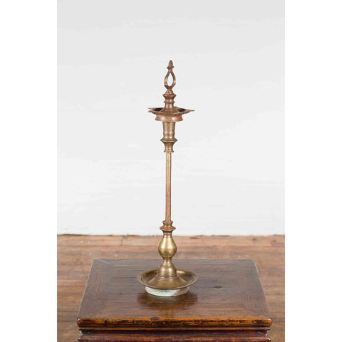 Vintage Indian Brass Candle Pricket-YN7280-9. Asian & Chinese Furniture, Art, Antiques, Vintage Home Décor for sale at FEA Home