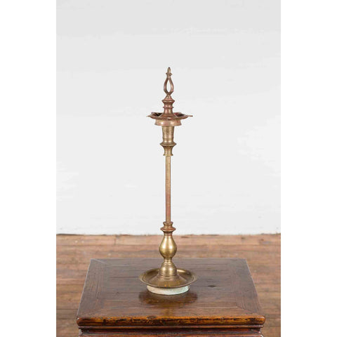 Vintage Indian Brass Candle Pricket-YN7280-10. Asian & Chinese Furniture, Art, Antiques, Vintage Home Décor for sale at FEA Home