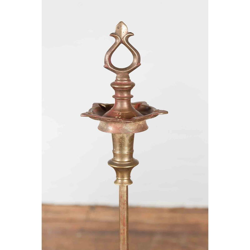 Vintage Indian Brass Candle Pricket-YN7280-11. Asian & Chinese Furniture, Art, Antiques, Vintage Home Décor for sale at FEA Home