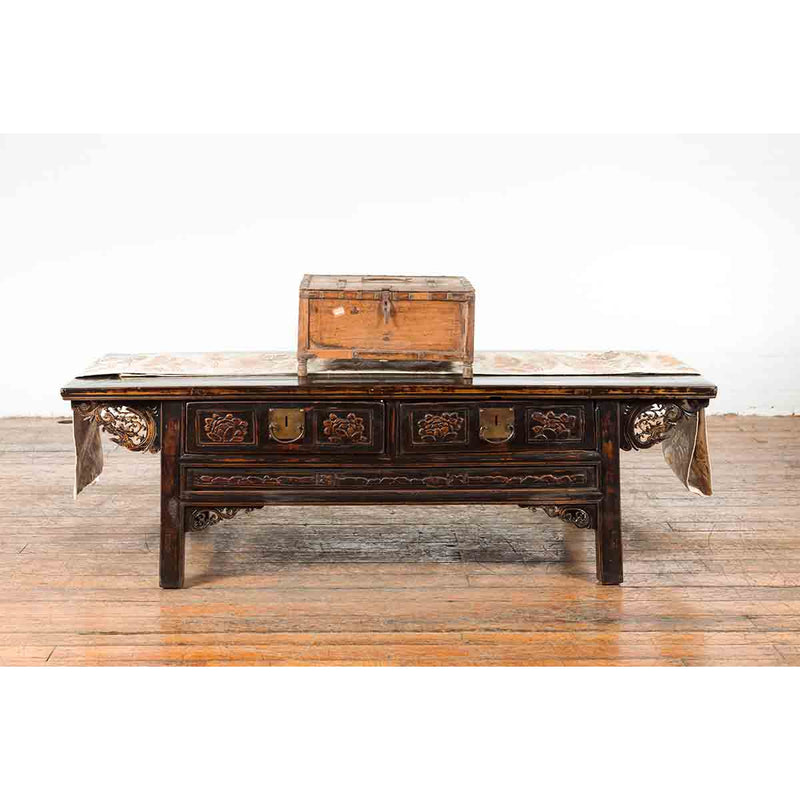 Rustic Indian 19th Century Wooden Box with Iron Details and Concentric Circles-3. Asian & Chinese Furniture, Art, Antiques, Vintage Home Décor for sale at FEA Home