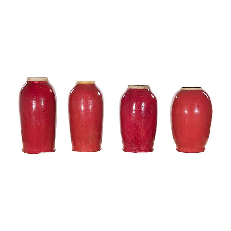 Vintage Oxblood Glazed Chinese Altar Vases with Unglazed Rims, Sold Individually-1. Asian & Chinese Furniture, Art, Antiques, Vintage Home Décor for sale at FEA Home