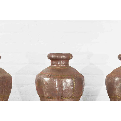 Set of Three 19th Century Antique Indian Metal Vessels-YN7307-10. Asian & Chinese Furniture, Art, Antiques, Vintage Home Décor for sale at FEA Home