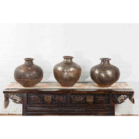 Set of Three 20th Century Vintage Indian Metal Vessels