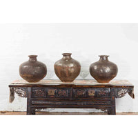 Set of Three 20th Century Vintage Indian Metal Vessels