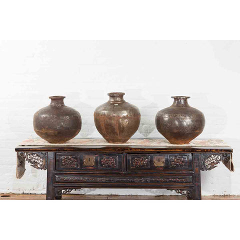 Set of Three 20th Century Vintage Indian Metal Vessels