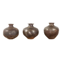 Set of Three 20th Century Vintage Indian Metal Vessels