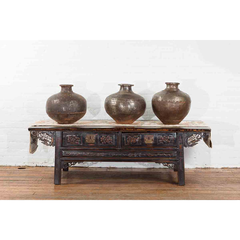 Set of Three 20th Century Vintage Indian Metal Vessels