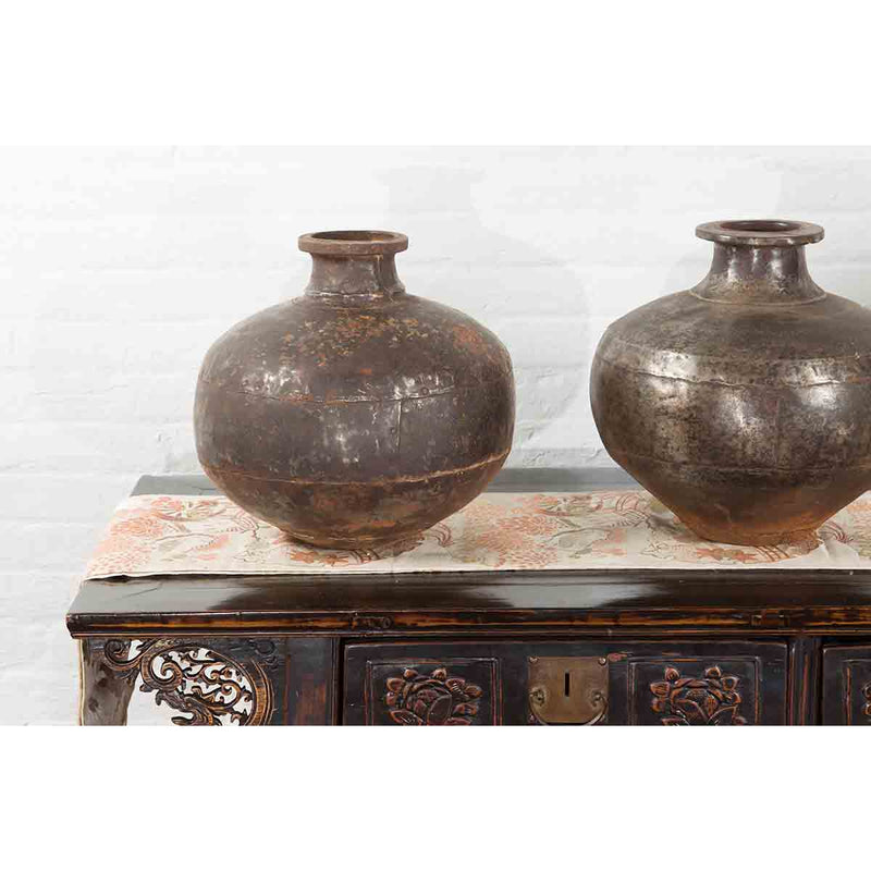 Set of Three 20th Century Vintage Indian Metal Vessels