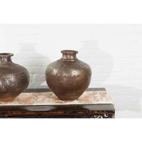 Set of Three 20th Century Vintage Indian Metal Vessels