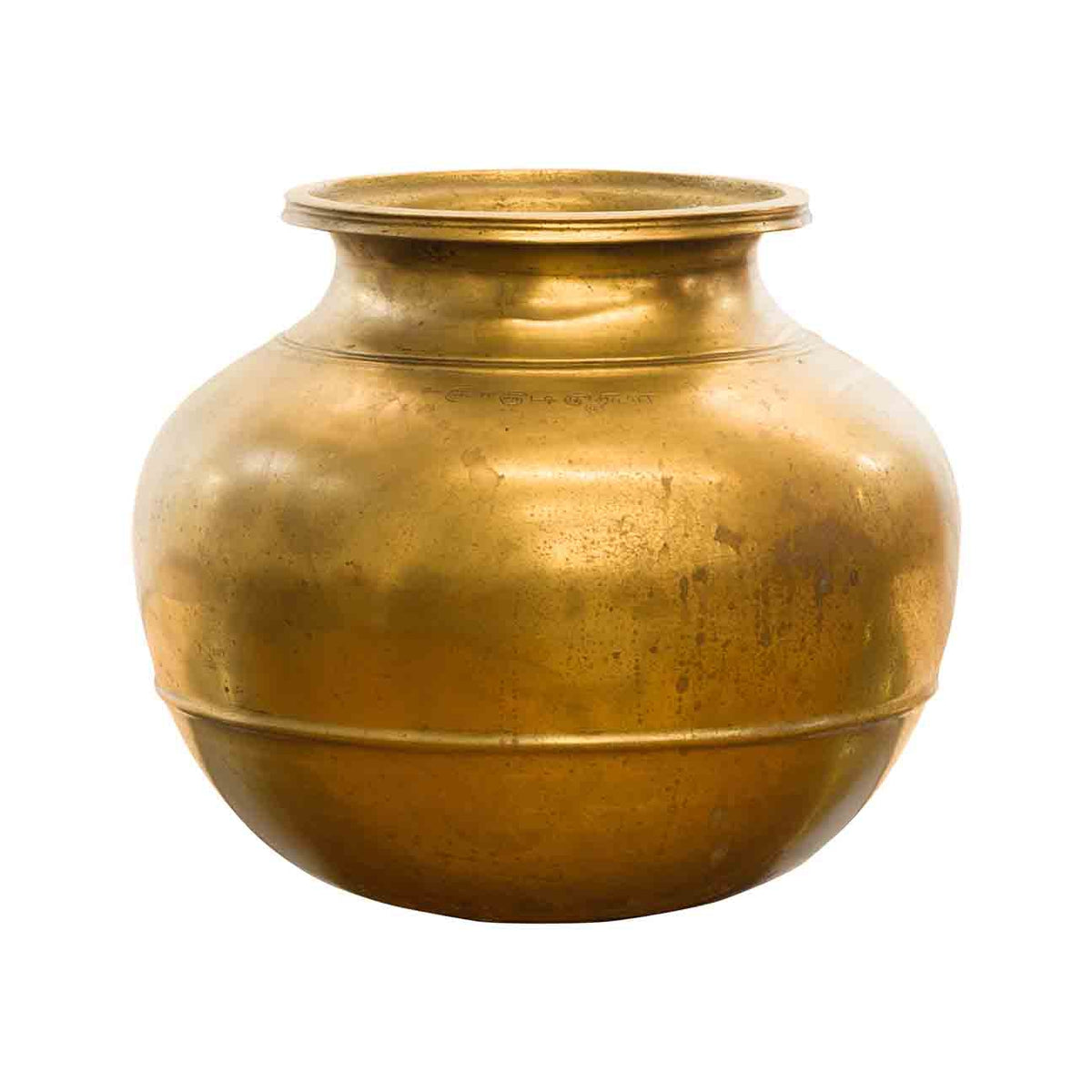 Indian 19th Century Brass Water Jug with Incised Calligraphy-1. Asian &amp; Chinese Furniture, Art, Antiques, Vintage Home Décor for sale at FEA Home