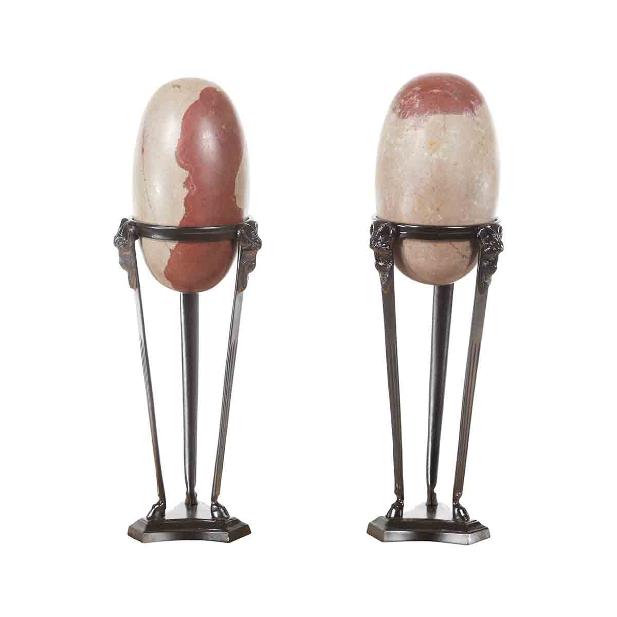 Pair of Two-Toned Shiva Lingam Stones from the Narmada River-1. Asian & Chinese Furniture, Art, Antiques, Vintage Home Décor for sale at FEA Home