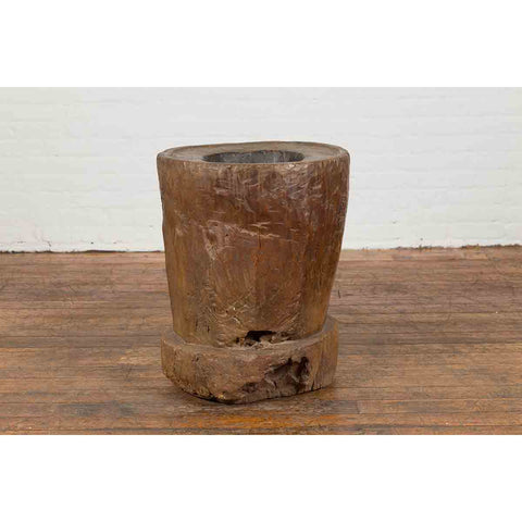 Antique Indonesian Rustic Tree Stump Planter with Weathered Appearance-YN7328-4. Asian & Chinese Furniture, Art, Antiques, Vintage Home Décor for sale at FEA Home