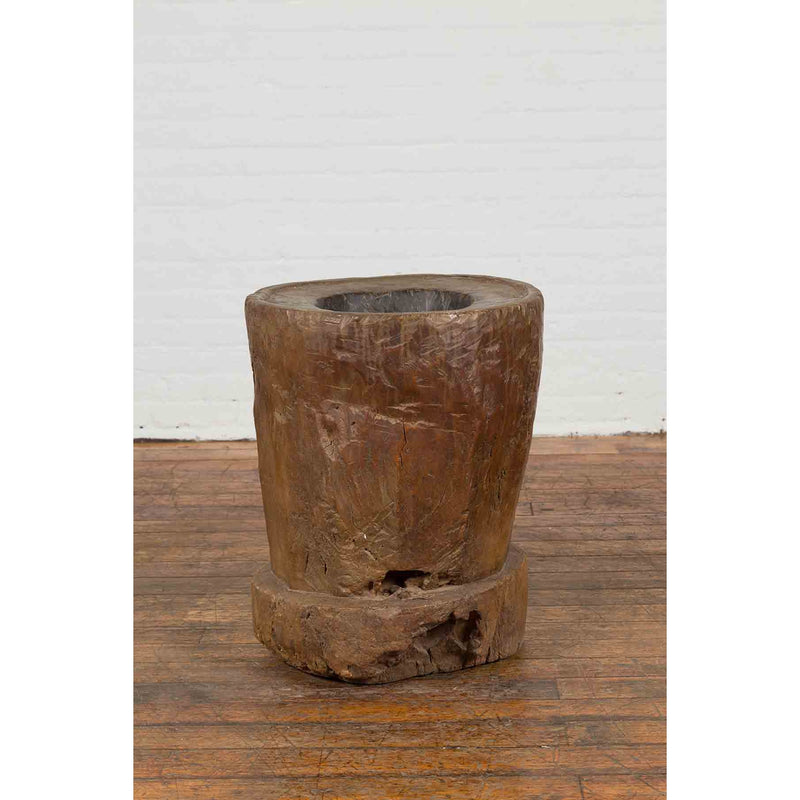 Antique Indonesian Rustic Tree Stump Planter with Weathered Appearance-YN7328-6. Asian & Chinese Furniture, Art, Antiques, Vintage Home Décor for sale at FEA Home