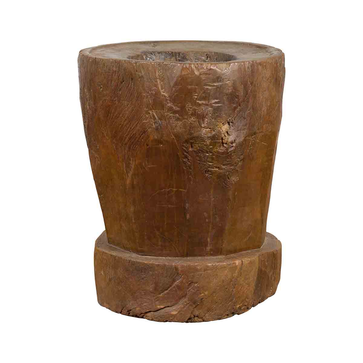 Antique Indonesian Rustic Tree Stump Planter with Weathered Appearance-1. Asian & Chinese Furniture, Art, Antiques, Vintage Home Décor for sale at FEA Home