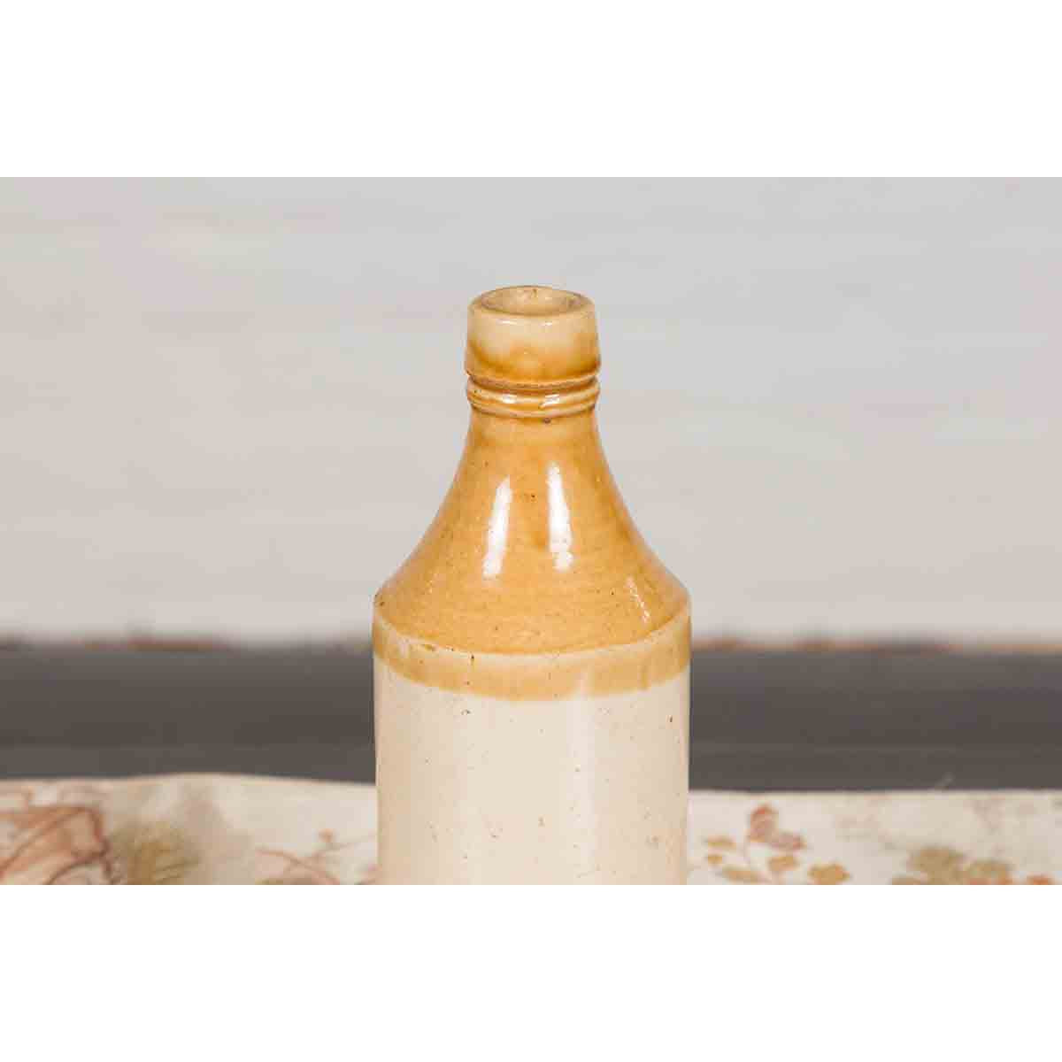 Vintage Chinese Ceramic Flask with Yellow and Cream Glaze, Several Available-5. Asian &amp; Chinese Furniture, Art, Antiques, Vintage Home Décor for sale at FEA Home