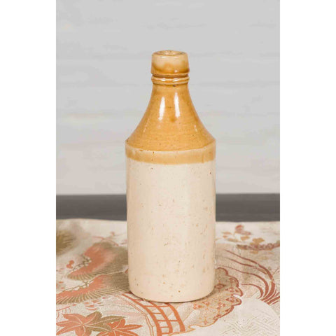 Vintage Chinese Ceramic Flask with Yellow and Cream Glaze, Several Available-YN7336 / YN4849-2. Asian & Chinese Furniture, Art, Antiques, Vintage Home Décor for sale at FEA Home