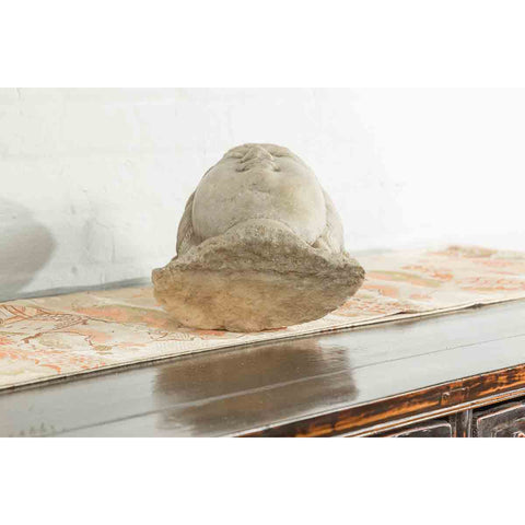 Vintage Chinese Carved Stone Bust of Guanyin the Bodhisattva of Compassion-11. Asian & Chinese Furniture, Art, Antiques, Vintage Home Décor for sale at FEA Home