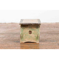 Petite Ming Dynasty Glazed Pedestal with Polychrome Finish