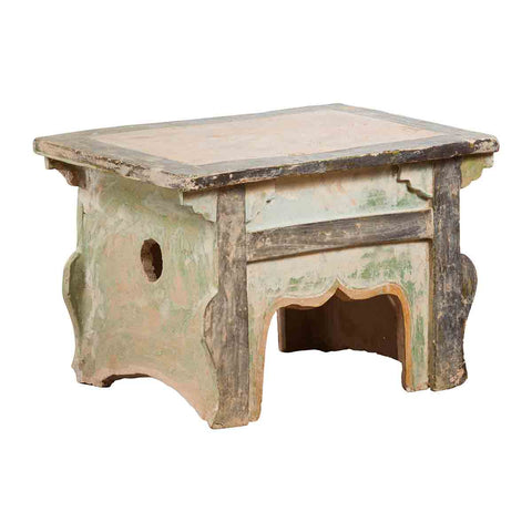 Petite Ming Dynasty Glazed Pedestal with Polychrome