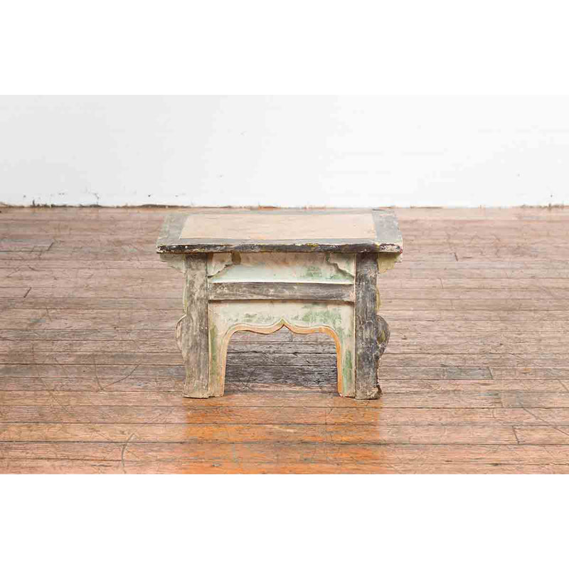 Petite Ming Dynasty Glazed Pedestal with Polychrome Finish-4. Asian & Chinese Furniture, Art, Antiques, Vintage Home Décor for sale at FEA Home