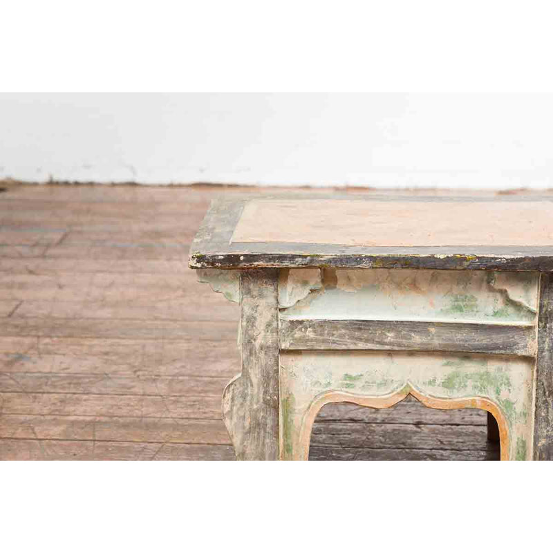 Petite Ming Dynasty Glazed Pedestal with Polychrome Finish