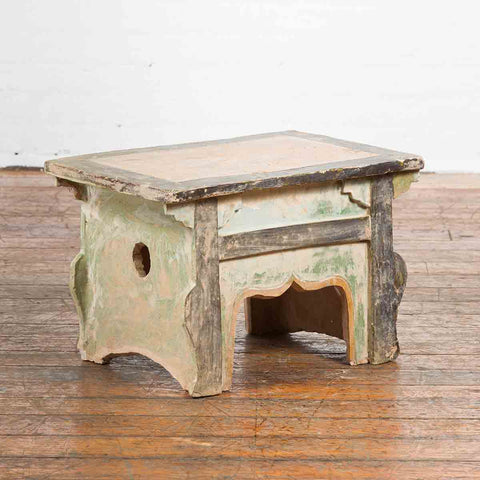 Petite Ming Dynasty Glazed Pedestal with Polychrome Finish-2. Asian & Chinese Furniture, Art, Antiques, Vintage Home Décor for sale at FEA Home