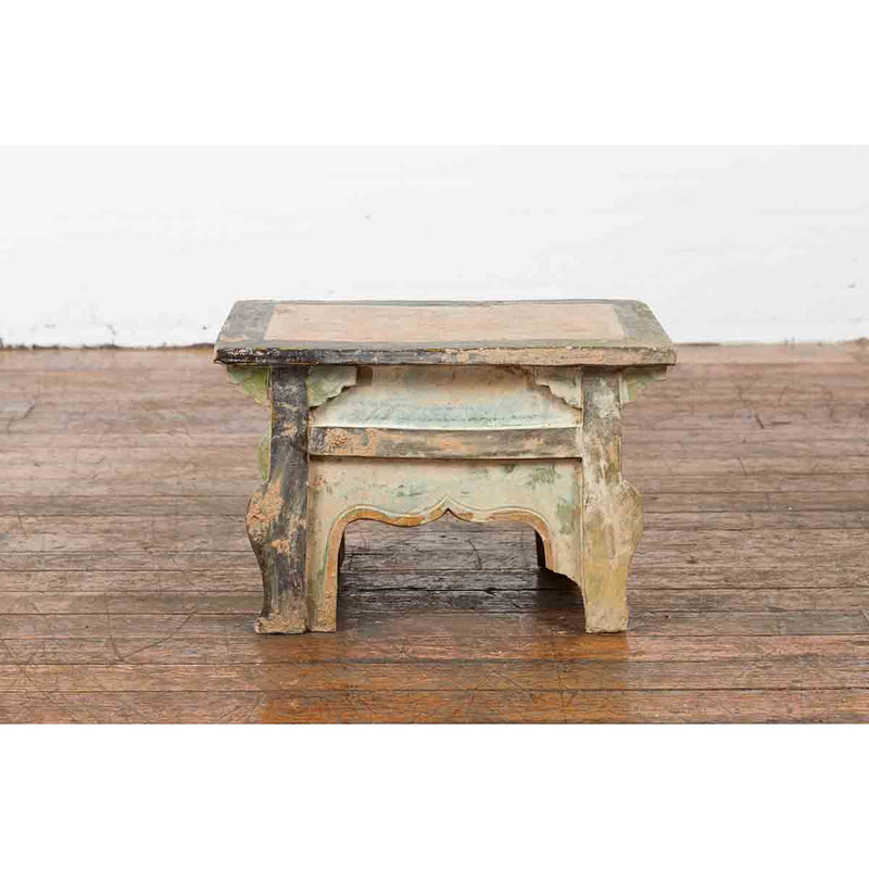 Petite Ming Dynasty Glazed Pedestal with Polychrome Finish-11. Asian & Chinese Furniture, Art, Antiques, Vintage Home Décor for sale at FEA Home