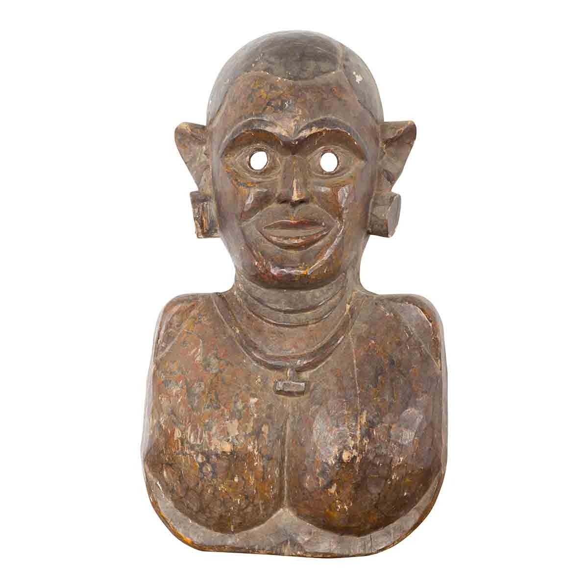 Indian 19th Century Ceremonial Wooden Mask-1. Asian & Chinese Furniture, Art, Antiques, Vintage Home Décor for sale at FEA Home